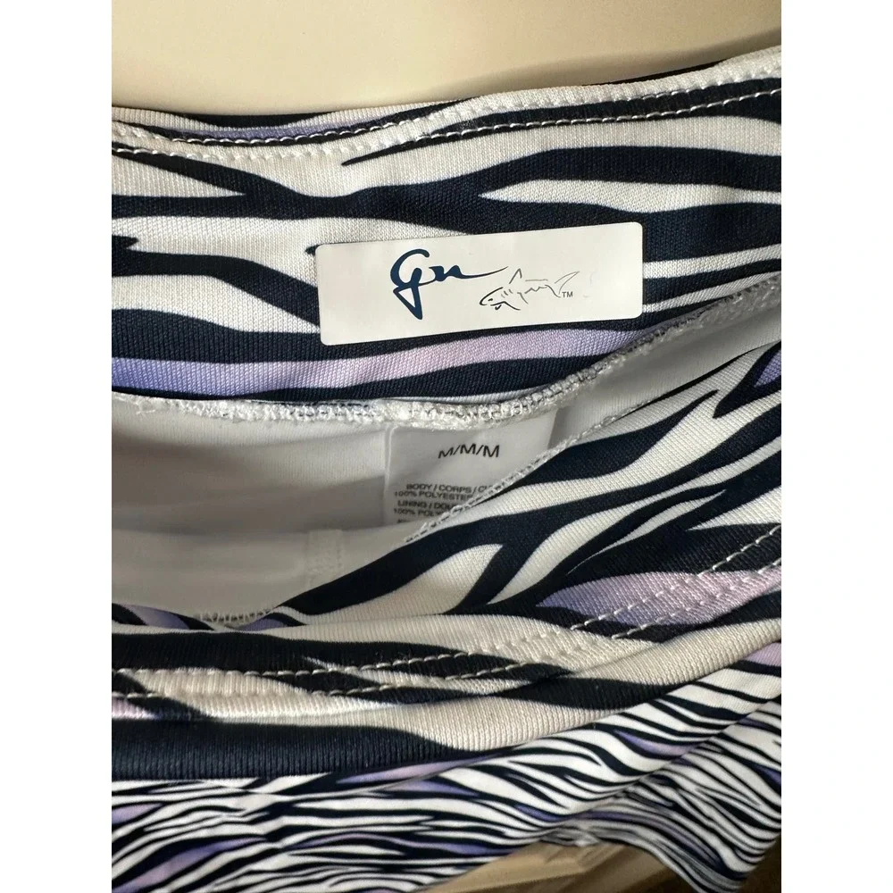NWT‎ Greg Norman Zebra Print Skort M White Black Purple